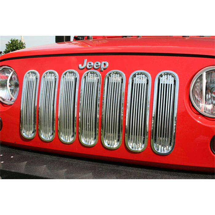 Rugged Ridge 11401.20 Billet Grille Inserts; Polished Aluminum; - Truck Part Superstore