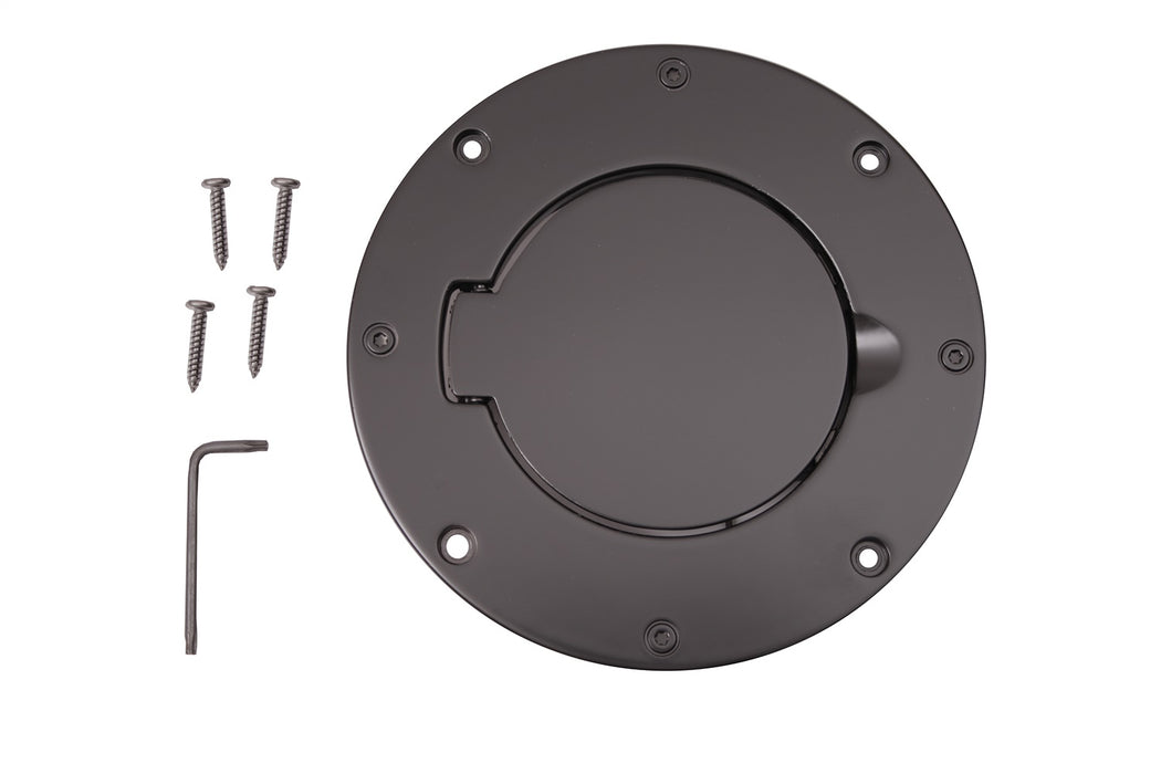 Rugged Ridge 11425.02 Billet Style Gas Cover; Aluminum; Black Finish; - Truck Part Superstore
