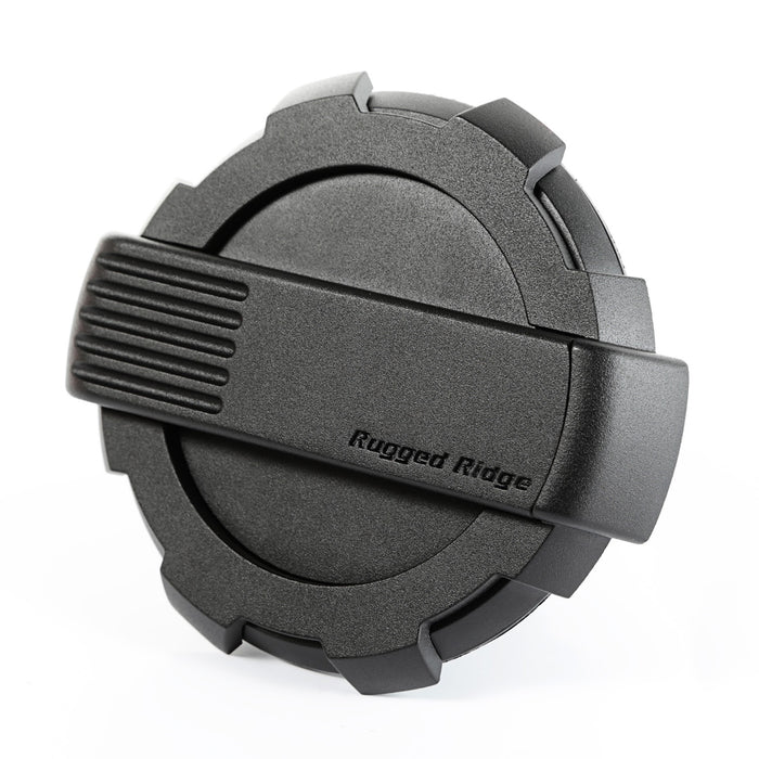 Rugged Ridge 11425.12 Elite Fuel Door; Black; Non-Locking; - Truck Part Superstore