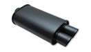 Vibrant Performance 1148 STREETPOWER Flat Black Oval Muffler with Dual Tips; 2.5 in. Inlet; w/5 in. Tip; - Truck Part Superstore