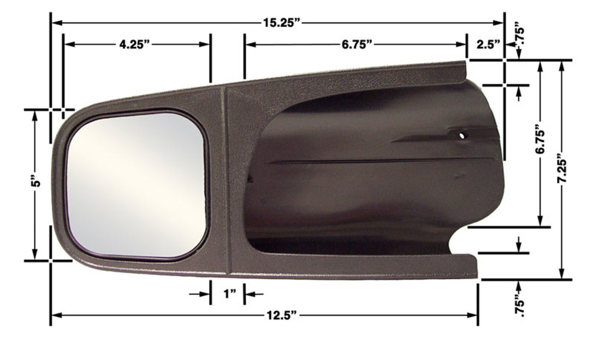 Cipa USA 11500 Custom Towing Mirror Set; Fits Fully Black Or Black w/Chrome-Cap; Pair; - Truck Part Superstore