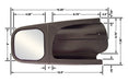 Cipa USA 11501 Custom Towing Mirror; LH(Driver) Side; Fits Fully Black Or Black w/Chrome-Cap; - Truck Part Superstore