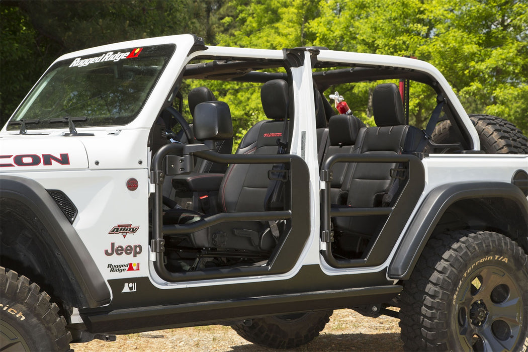 Rugged Ridge 11509.15 Tube Door Kit; Front; w/Mirrors; Textured Black; - Truck Part Superstore