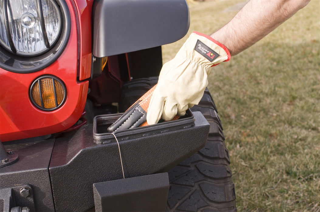 Rugged Ridge 11540.22 Xtreme Heavy Duty Bumper End Caps; Front; Storage Ends; Textured Black; - Truck Part Superstore