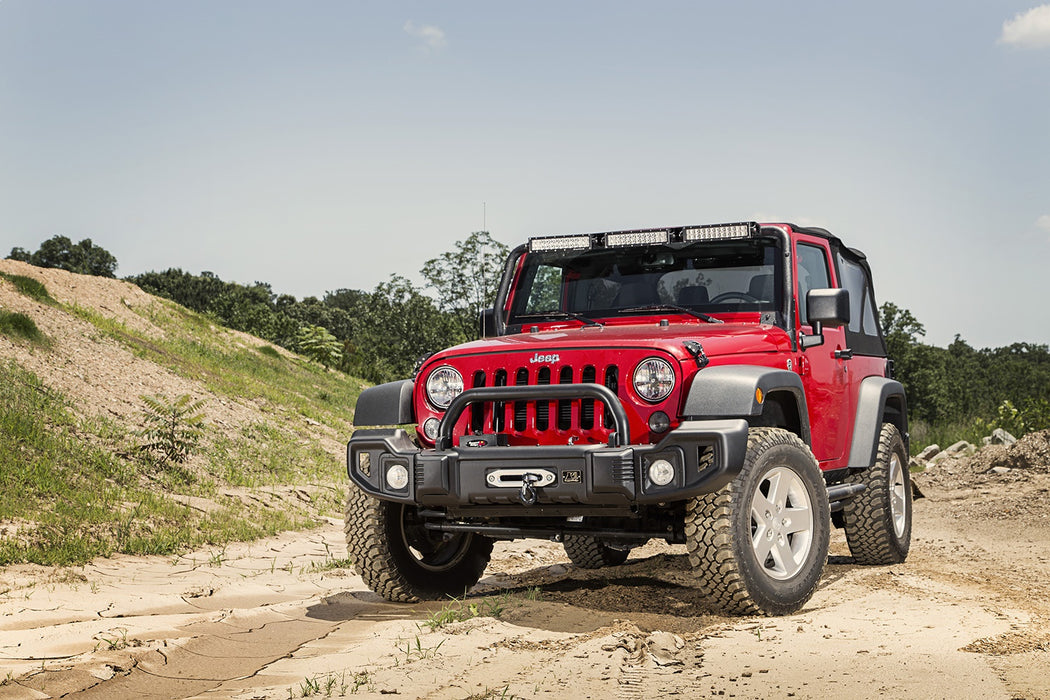 Rugged Ridge 11544.09 Spartacus Front Bumper Kit; Satin Black Stamped Steel; Incl. Over-Rider; - Truck Part Superstore