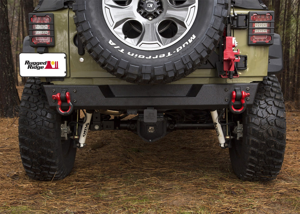 Rugged Ridge 11548.21 Spartan Rear Bumper; Steel; Body Width; - Truck Part Superstore