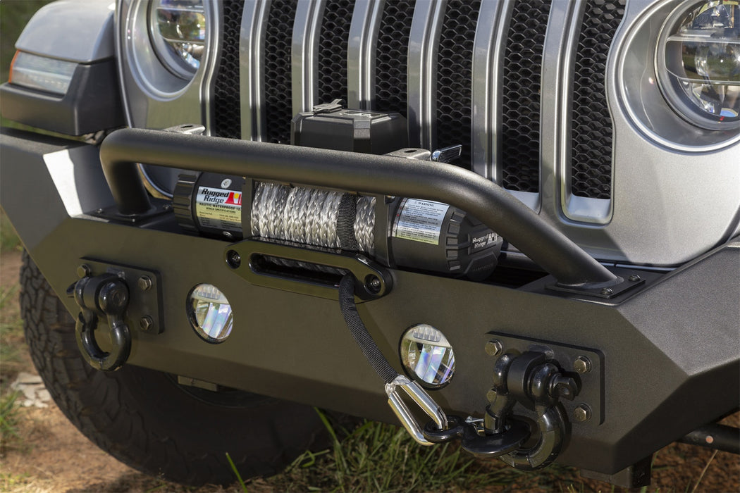 Rugged Ridge 11548.41 Spartan Front Bumper; Steel; w/Overrider; High Clearance Ends; - Truck Part Superstore