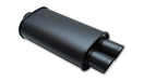 Vibrant Performance 1155 STREETPOWER Flat Black Oval Muffler with Dual Tips; 4 in. Inlet; w/5 in. Tip; - Truck Part Superstore