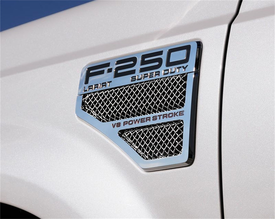 T-Rex Grilles 115640 T1 Series Side Vent; Small Mesh; Aluminum; Polished; 2 Pc; Bolt-On; - Truck Part Superstore
