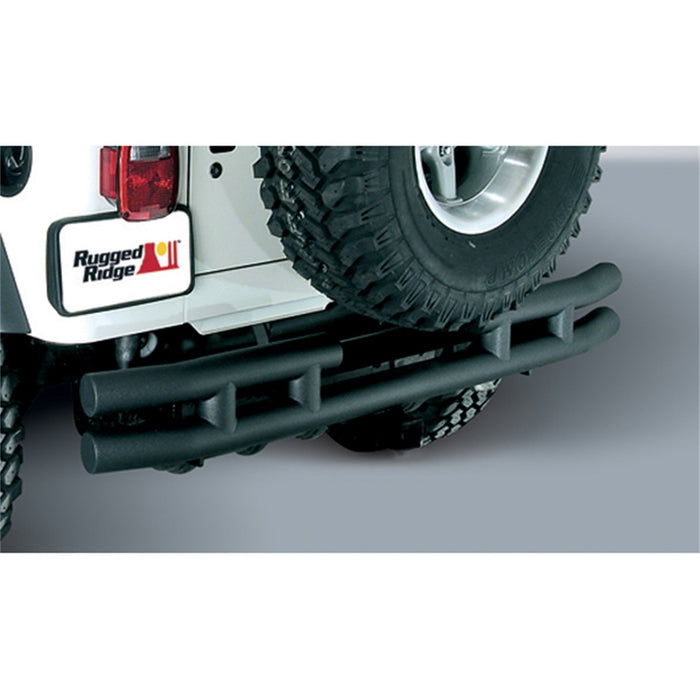 Rugged Ridge 11571.03 Rear Tube Bumper; Textured Black; - Truck Part Superstore