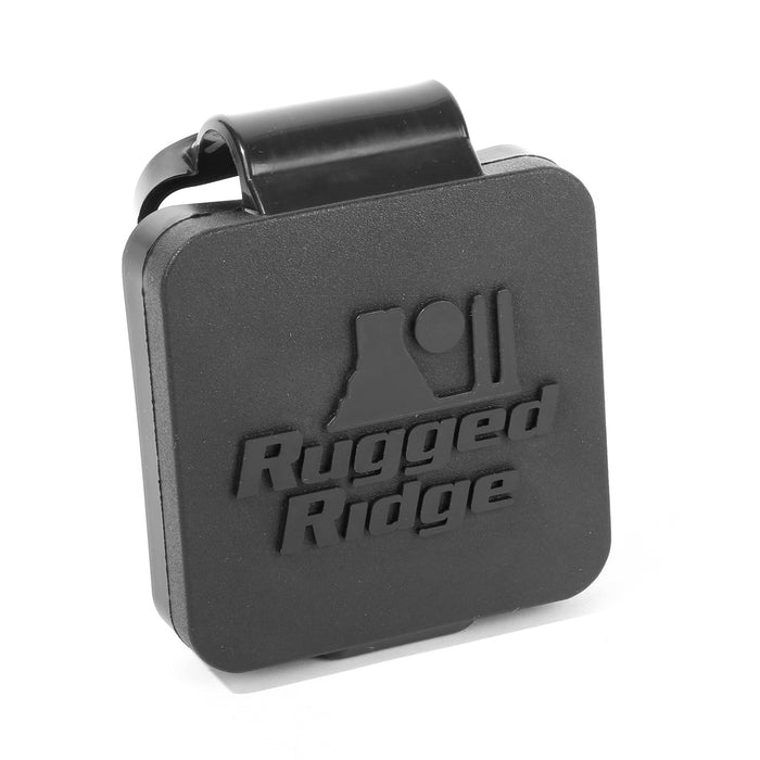 Rugged Ridge 11580.26 Receiver Hitch Plug; 2 in.; Black; Rugged Ridge Logo; - Truck Part Superstore