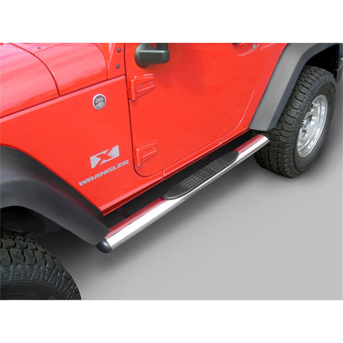 Rugged Ridge 11593.07 Side Tube Step; 4 in.; Oval; Stainless Steel; - Truck Part Superstore