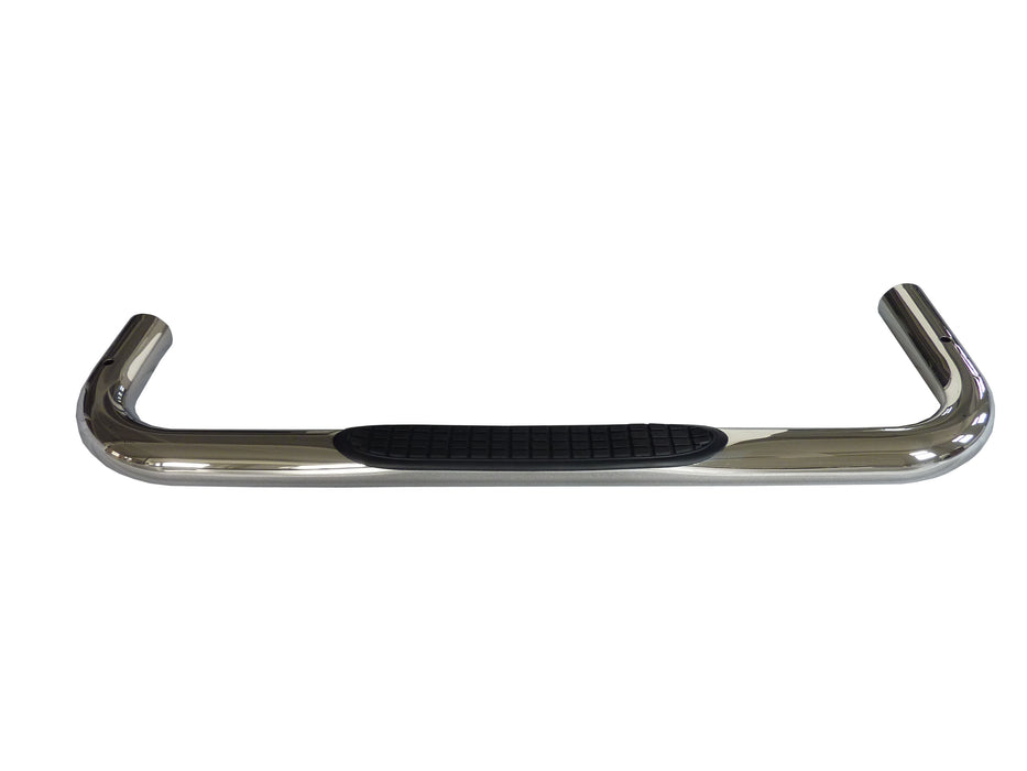 TrailFX 1160632071 3 Inch Round Bent Pol Stainless Steel With Plastic End Caps Rocker Panel Mount - Truck Part Superstore