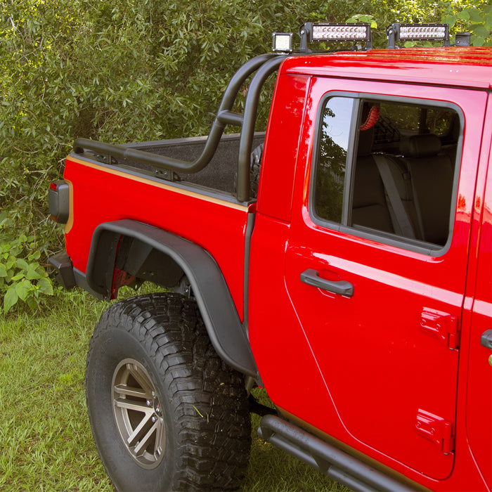 Rugged Ridge 11615.49 Fender Flare Set; Rear; 2 Pieces; Steel; Matte Black; - Truck Part Superstore