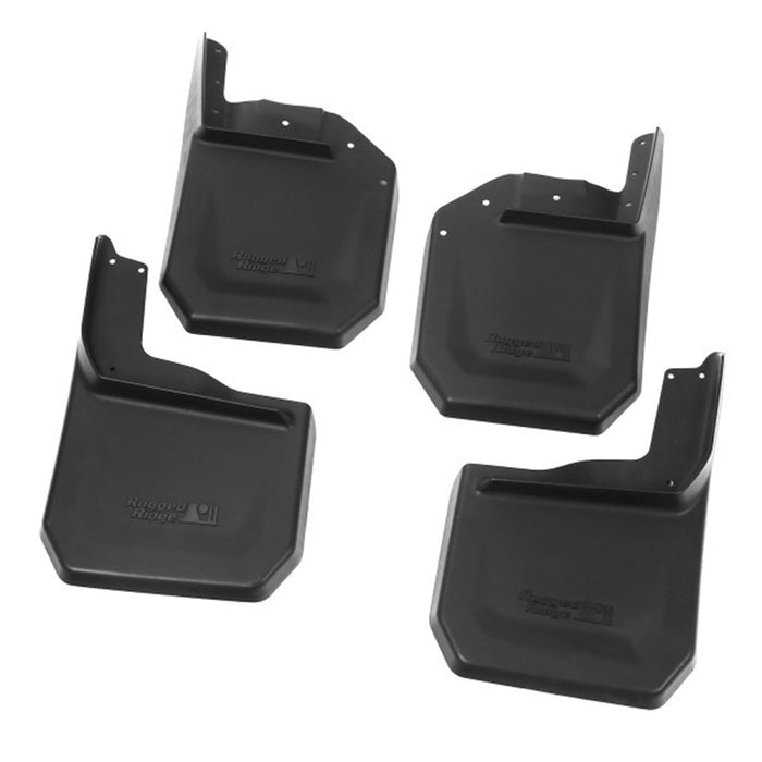 Rugged Ridge 11642.10 Splash Guard Kit; 4 piece; Black; - Truck Part Superstore