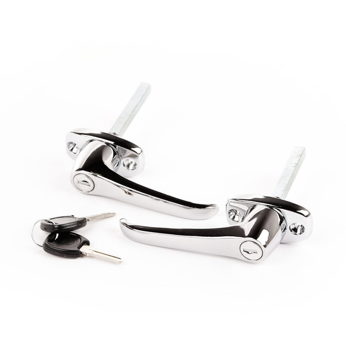 Omix 11812.02 Door Handle Kit; Exterior; Incl. Key; Chrome; - Truck Part Superstore