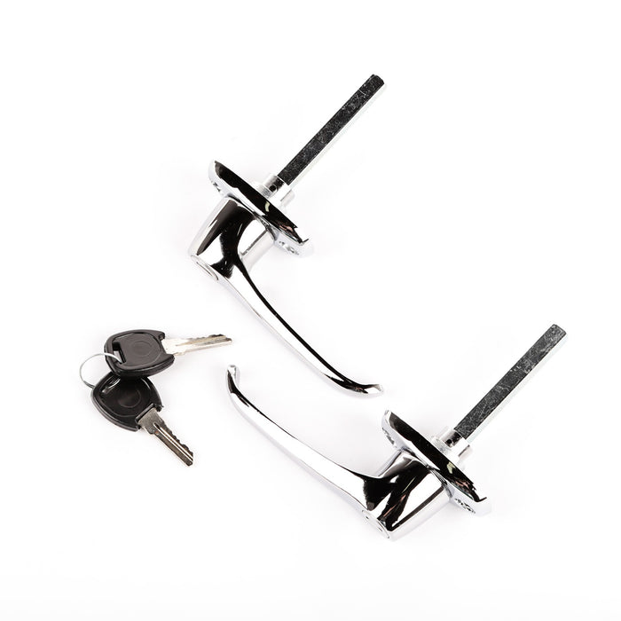 Omix 11812.02 Door Handle Kit; Exterior; Incl. Key; Chrome; - Truck Part Superstore