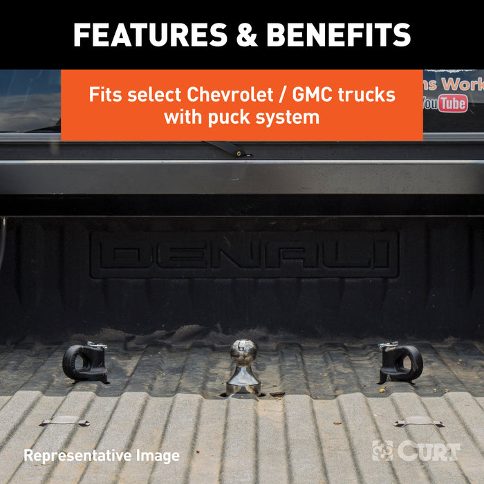 CURT 60628 OEM Puck System 3in. Gooseneck Ball; Chevrolet; Ford; GMC; Nissan; Ram (30K) - Truck Part Superstore