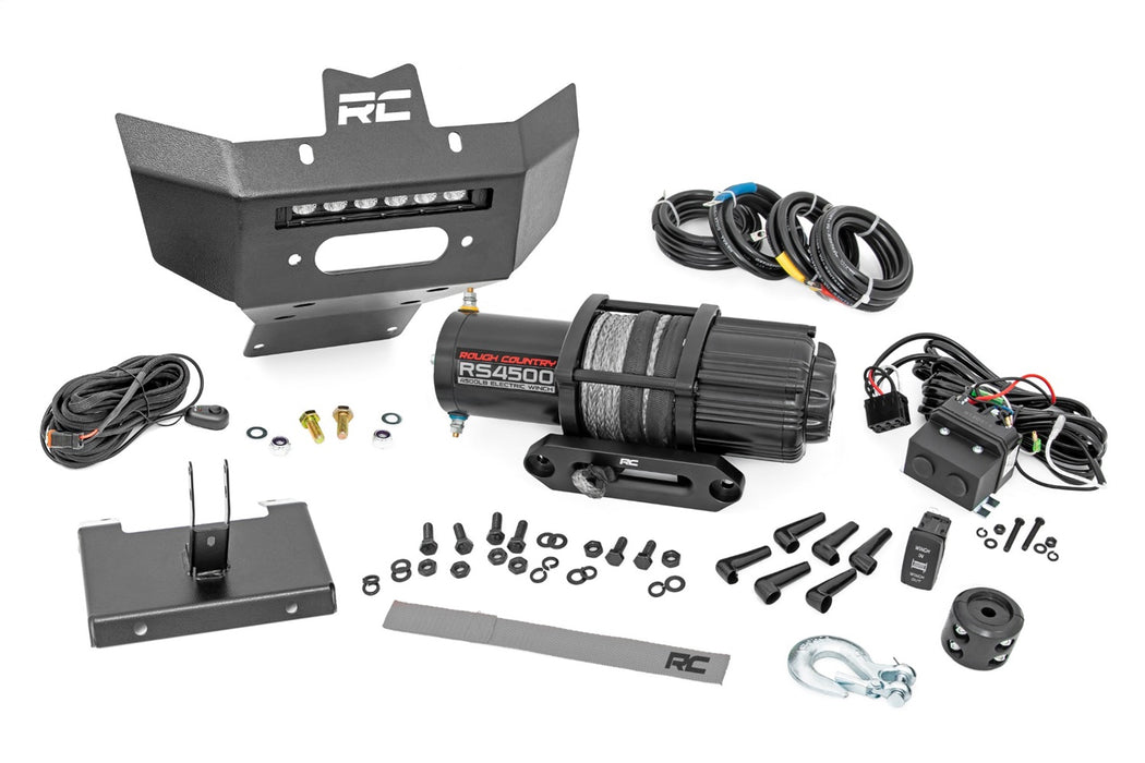 Rough Country 97071 Winch Bumper 4500-Lb Winch Black Series LED 6 Inch Light 13-21 Can-Am Renegade Rough Country - Truck Part Superstore