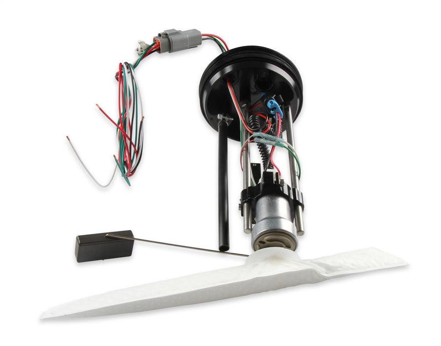 Holley 12-322 Return Style EFI Fuel Pump Module; 450 LPH; 105 - 5 OHM; Black Anodized Finish; - Truck Part Superstore