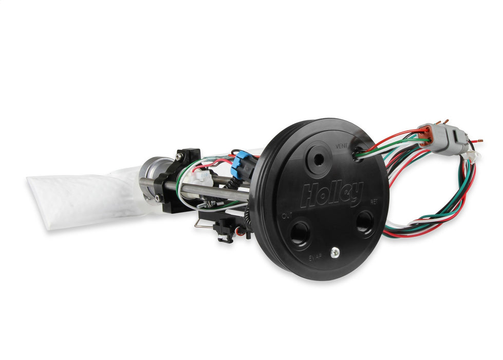 Holley 12-325 Return Style EFI Fuel Pump Module; 450 LPH; 220 - 20 OHM; Black Anodized Finish; - Truck Part Superstore