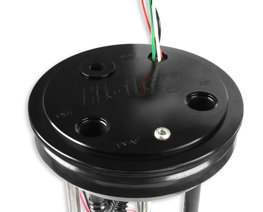 Holley 12-325 Return Style EFI Fuel Pump Module; 450 LPH; 220 - 20 OHM; Black Anodized Finish; - Truck Part Superstore