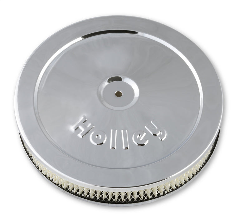 Holley 120-145 Chrome Round Air Cleaner; 10 in.; 5 1/8 in. Neck; - Truck Part Superstore