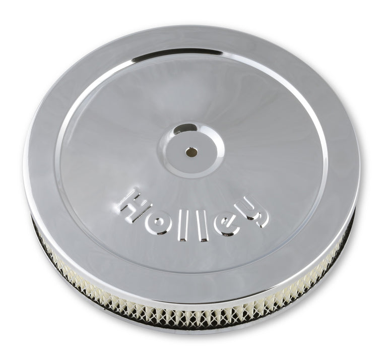 Holley 120-145 Chrome Round Air Cleaner; 10 in.; 5 1/8 in. Neck; - Truck Part Superstore