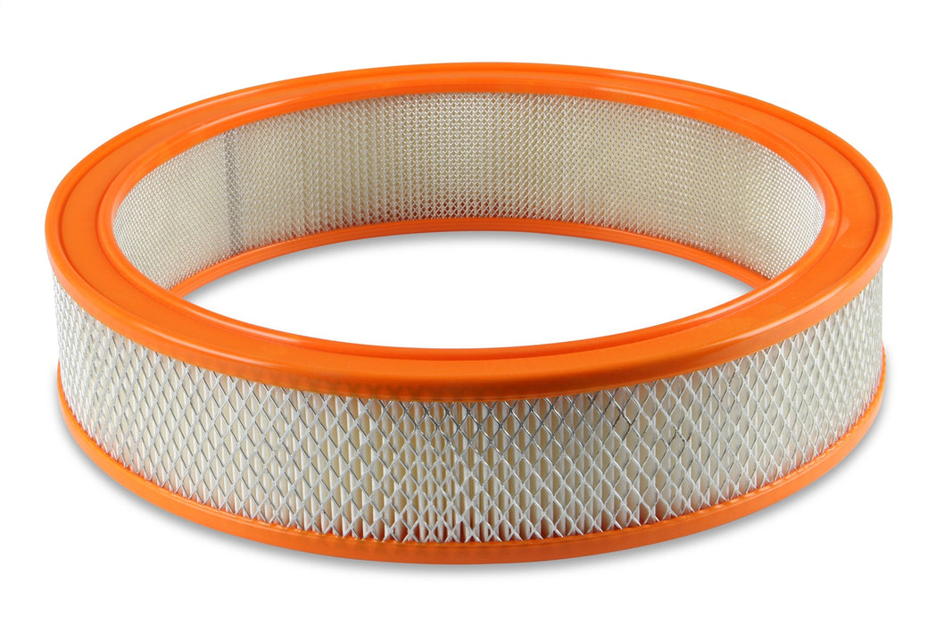 Holley 120-179 Replacement Air Filter; 14 in. x 3 in. Paper Filter w/Orange Rubber Ring; - Truck Part Superstore