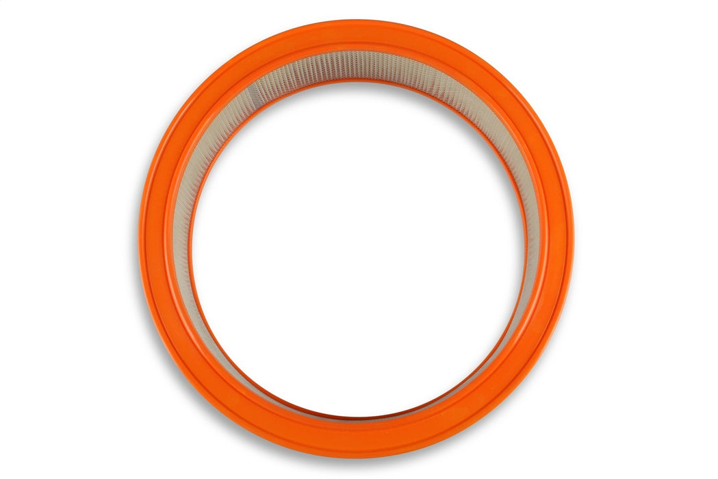 Holley 120-179 Replacement Air Filter; 14 in. x 3 in. Paper Filter w/Orange Rubber Ring; - Truck Part Superstore