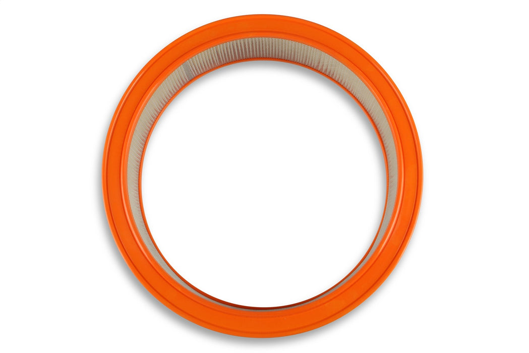 Holley 120-179 Replacement Air Filter; 14 in. x 3 in. Paper Filter w/Orange Rubber Ring; - Truck Part Superstore