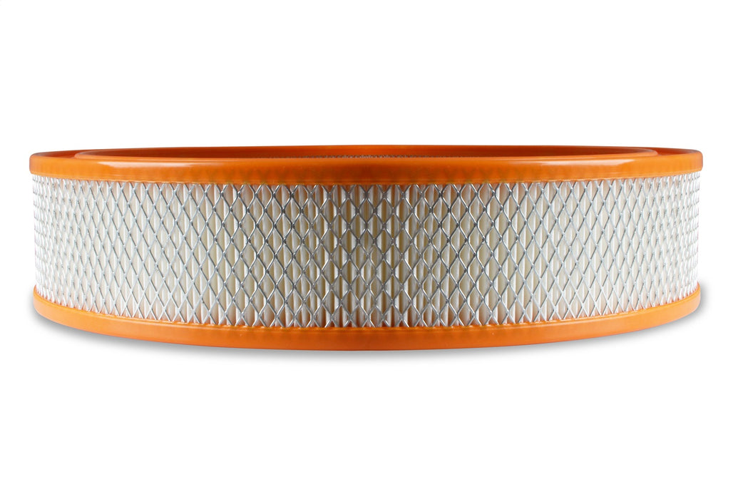 Holley 120-179 Replacement Air Filter; 14 in. x 3 in. Paper Filter w/Orange Rubber Ring; - Truck Part Superstore