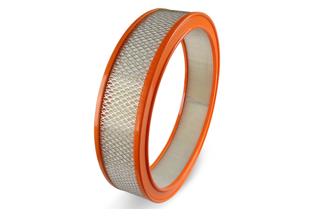 Holley 120-179 Replacement Air Filter; 14 in. x 3 in. Paper Filter w/Orange Rubber Ring; - Truck Part Superstore