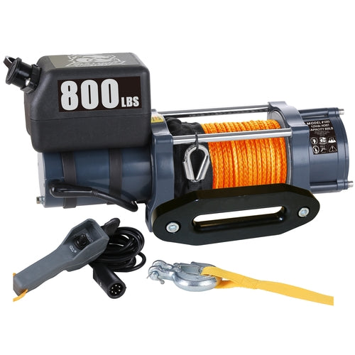 Bulldog Winch 12004 Hoist 800 LB 12vDC Synthetic Rope Bulldog Winch - Truck Part Superstore