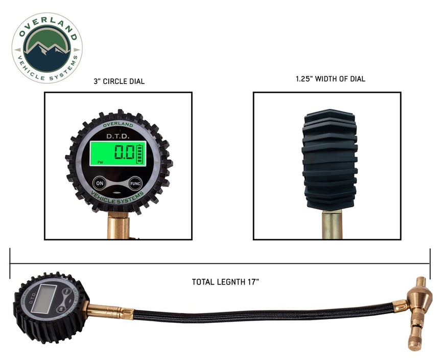Overland Vehicle Systems 12020001 Digital Tire Tire Deflator with Valve Kit & Storage Bag Universal Overland Vehicle Systems - Truck Part Superstore