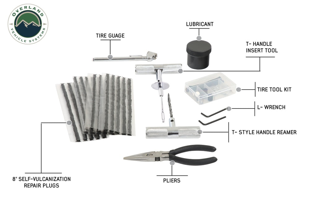 Overland Vehicle Systems 12030001 Tire Plug Repair Kit 53 Piece Off Road Grade Truck, Jeep Off Road, RV, Trailers Overland Vehicle Systems - Truck Part Superstore