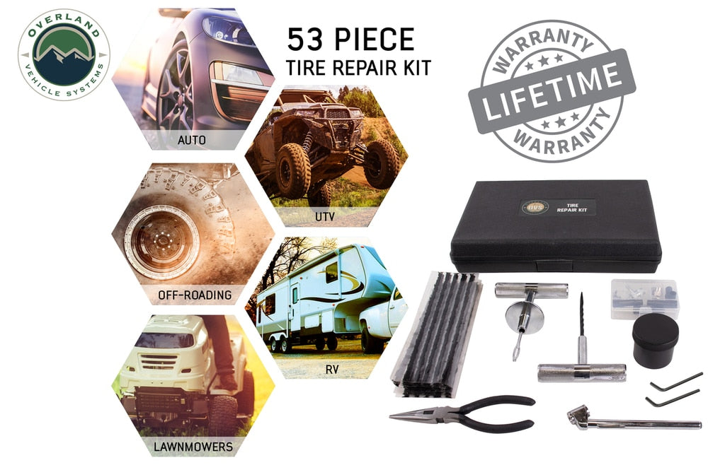 Overland Vehicle Systems 12030001 Tire Plug Repair Kit 53 Piece Off Road Grade Truck, Jeep Off Road, RV, Trailers Overland Vehicle Systems - Truck Part Superstore