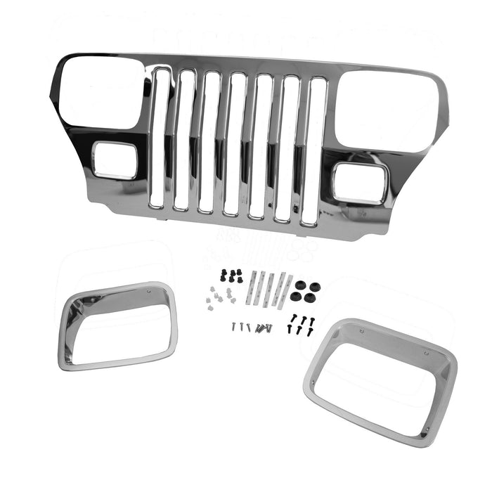 Omix 12033.06 Grille Overlay; Chrome; Mopar Licensed; - Truck Part Superstore