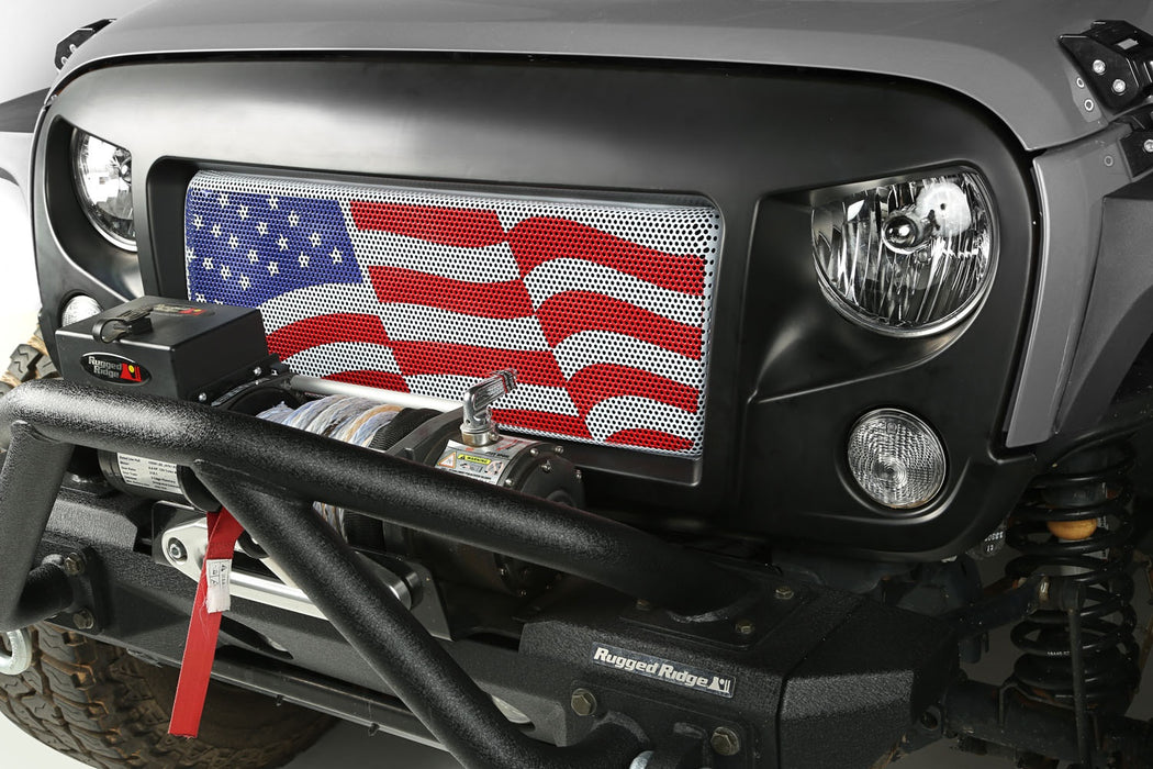 Rugged Ridge 12034.22 Spartan Grille Insert; American Flag; - Truck Part Superstore