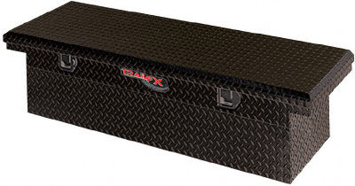 TrailFX 120632 Crsovr Angled Sgl Lid Pwdr Ctd Black 16 Gauge Alum 63x19.25x13.5 W/Tray - Truck Part Superstore