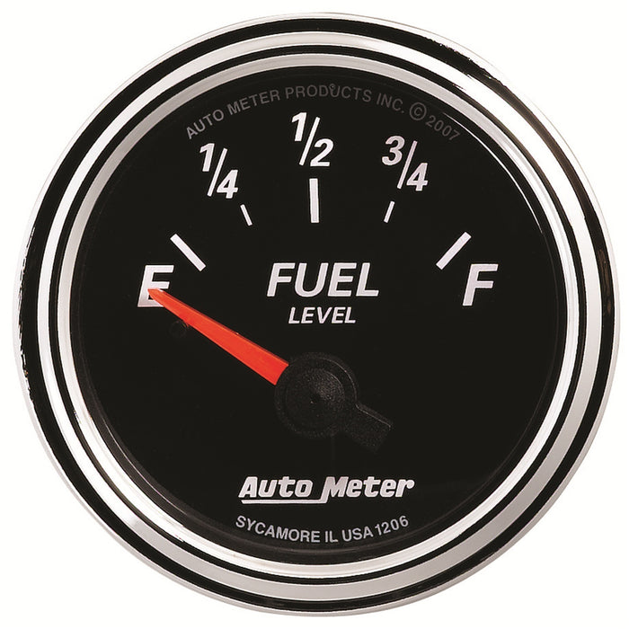 AutoMeter 1206 GAUGE; FUEL LEVEL; 2 1/16in.; 240OE TO 33OF; ELEC; DESIGNER BLACK II - Truck Part Superstore