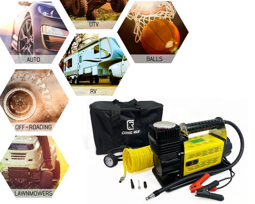 Overland Vehicle Systems 12089917 Portalble Air Compressor System 5.6 CFM With Storage Bag, Hose and Attachments Universal Overland Vehicle Systems - Truck Part Superstore