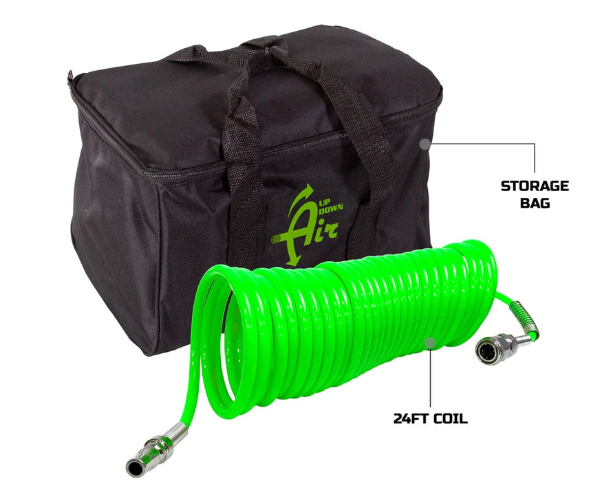 Up Down Air 12099917 Air Compressor System 5.6 CFM With Storage Bag Hose & Attachments Single Motor Up Down Air - Truck Part Superstore