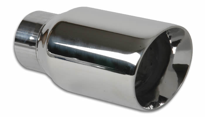Vibrant Performance 1209 Round Stainless Steel Tip; 3 in.; Double Wall; Angle Cut; 6.5 in. Long; - Truck Part Superstore