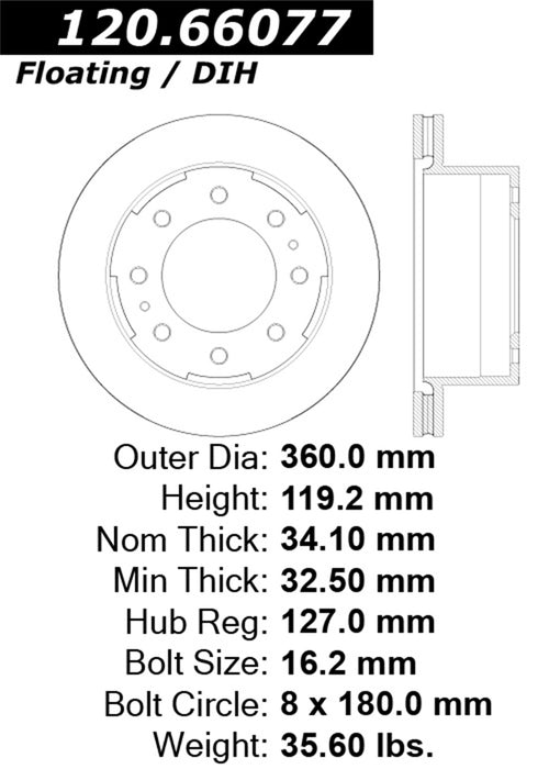 StopTech 120.66077CRY CryoStop Premium Plain Rotor - Truck Part Superstore