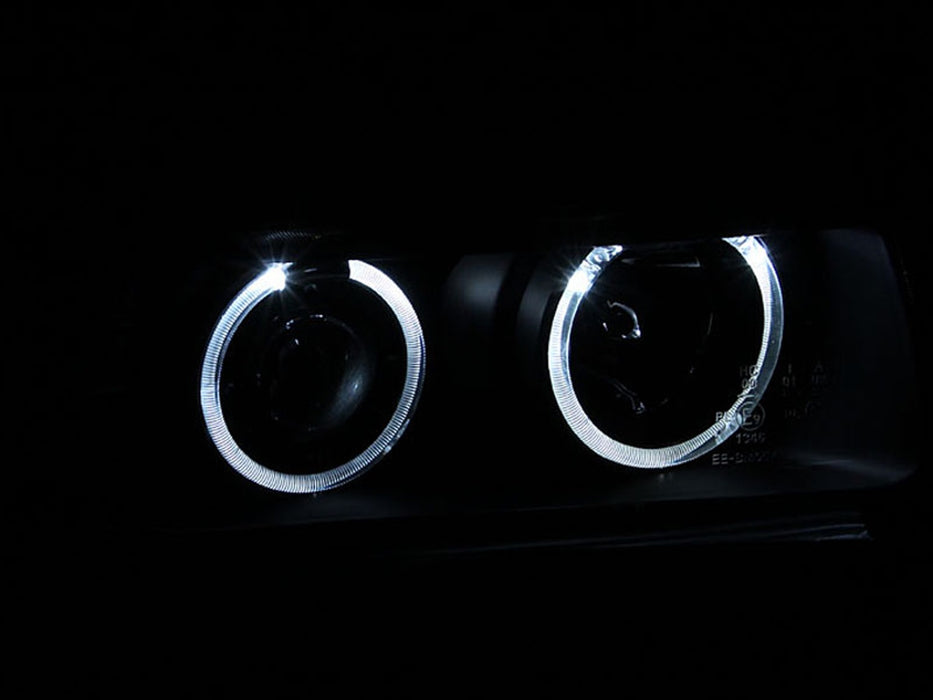 Anzo USA 121011 Projector Headlight Set; Clear Lens; Black Housing; G2; Pair; CCFL; - Truck Part Superstore