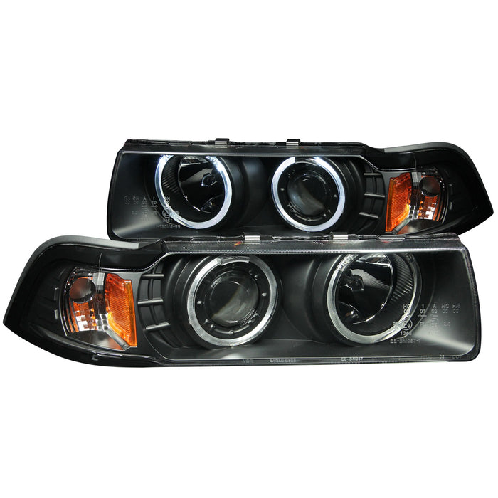 Anzo USA 121011 Projector Headlight Set; Clear Lens; Black Housing; G2; Pair; CCFL; - Truck Part Superstore