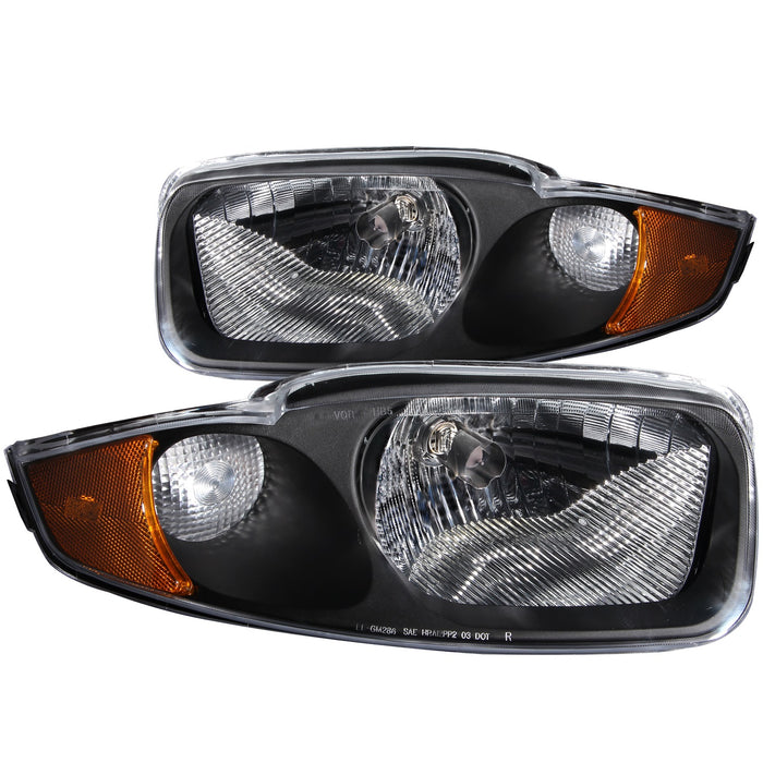 ANZO USA 121020 Crystal Headlight Set; Clear Lens; Black Housing; Pair; - Truck Part Superstore