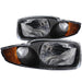 ANZO USA 121020 Crystal Headlight Set; Clear Lens; Black Housing; Pair; - Truck Part Superstore