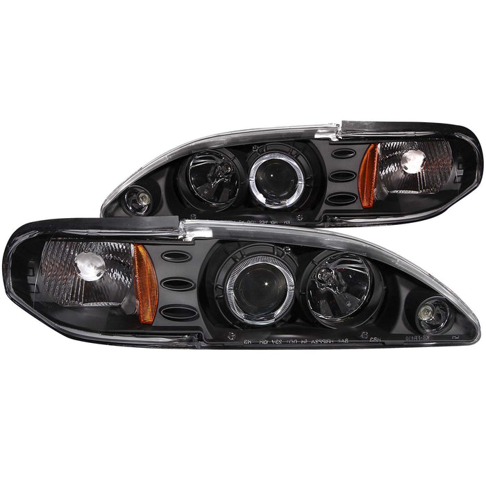 Anzo USA 121038 Projector Headlight Set w/Halo; Clear Lens; Black Housing; Pair; 1 pc.; - Truck Part Superstore